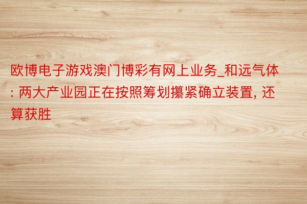 欧博电子游戏澳门博彩有网上业务_和远气体: 两大产业园正在按照筹划攥紧确立装置, 还算获胜